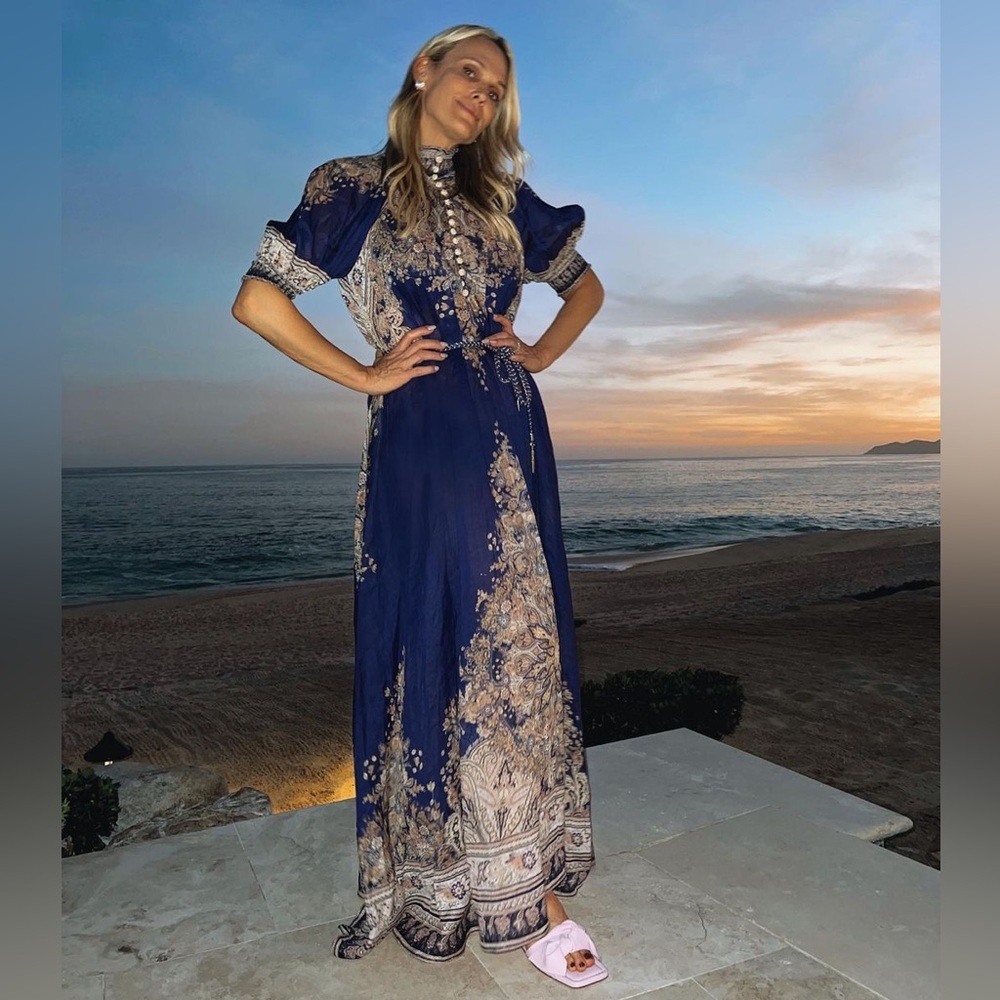 Zimmermann Anneke Maxi Dress in Indigo Paisley - Picture 6 of 16